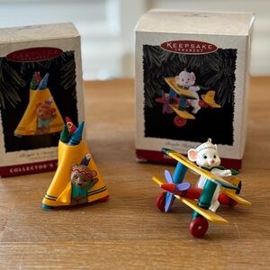 Hallmark Keepsake Crayola Collector Series Ornaments 1995 1996 Original Boxes